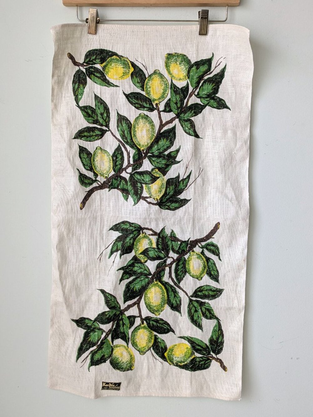 NWT vtg KAYDEE lemons linen tea towel